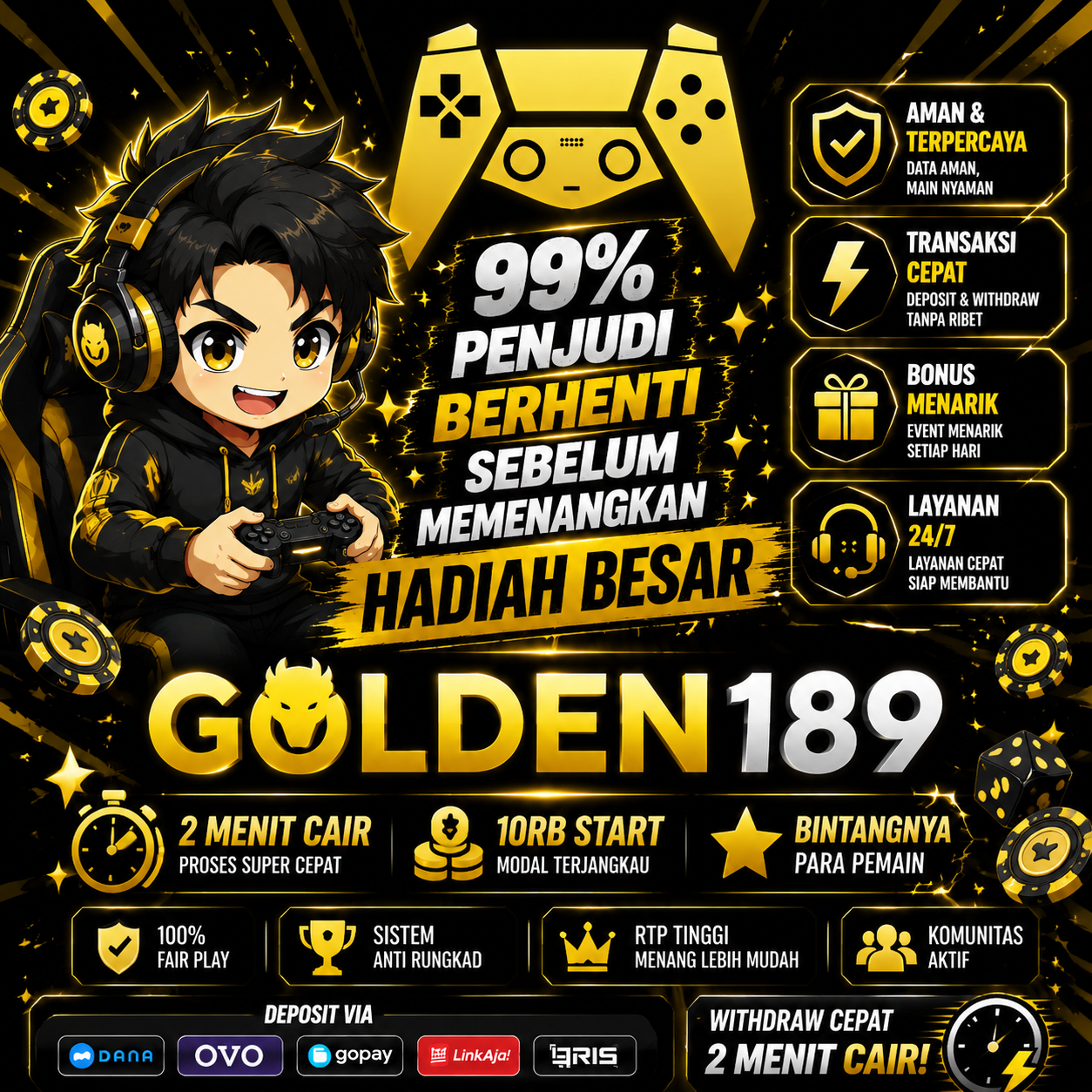 Banner GOLDEN189 Official